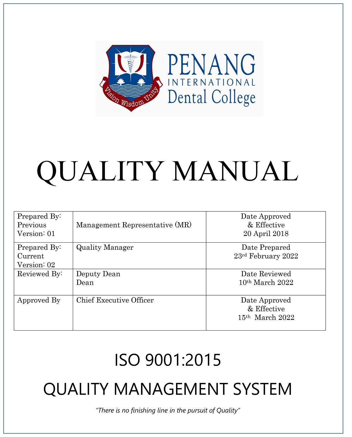 Quality Manual ISO 9001 2015 Version 2